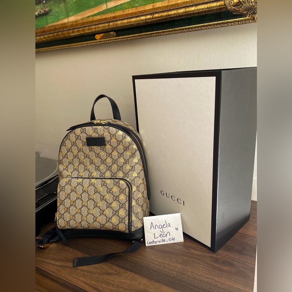 🐝Limited Ed. Gucci Brown GG Supreme Bee Backpack🐝